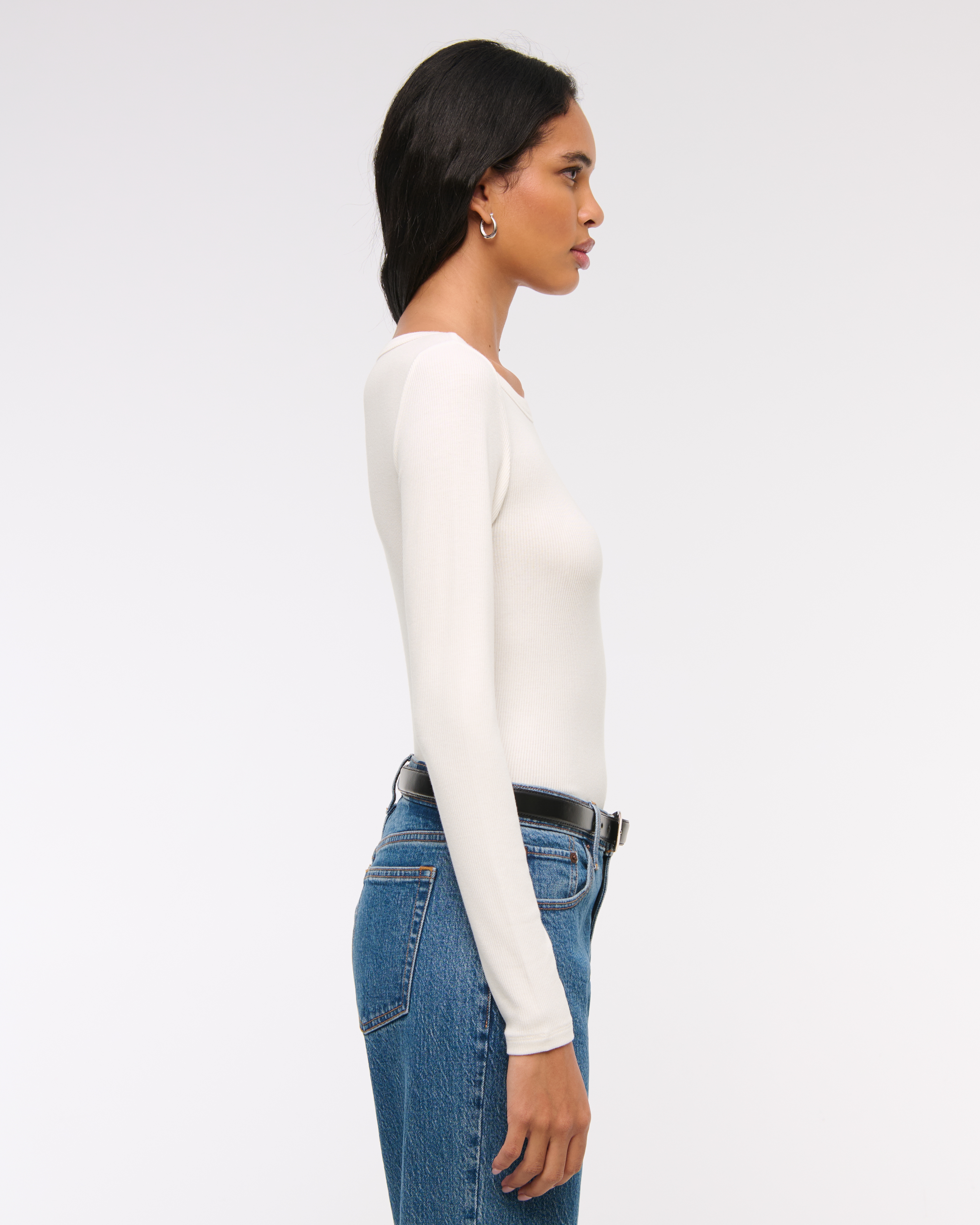 売れ筋商品|||マルコポーロ Tシャツ レディース トップス LONG SLEEVE BOAT NECK - Long sleeved top - mid stone melange 205319019-1-white