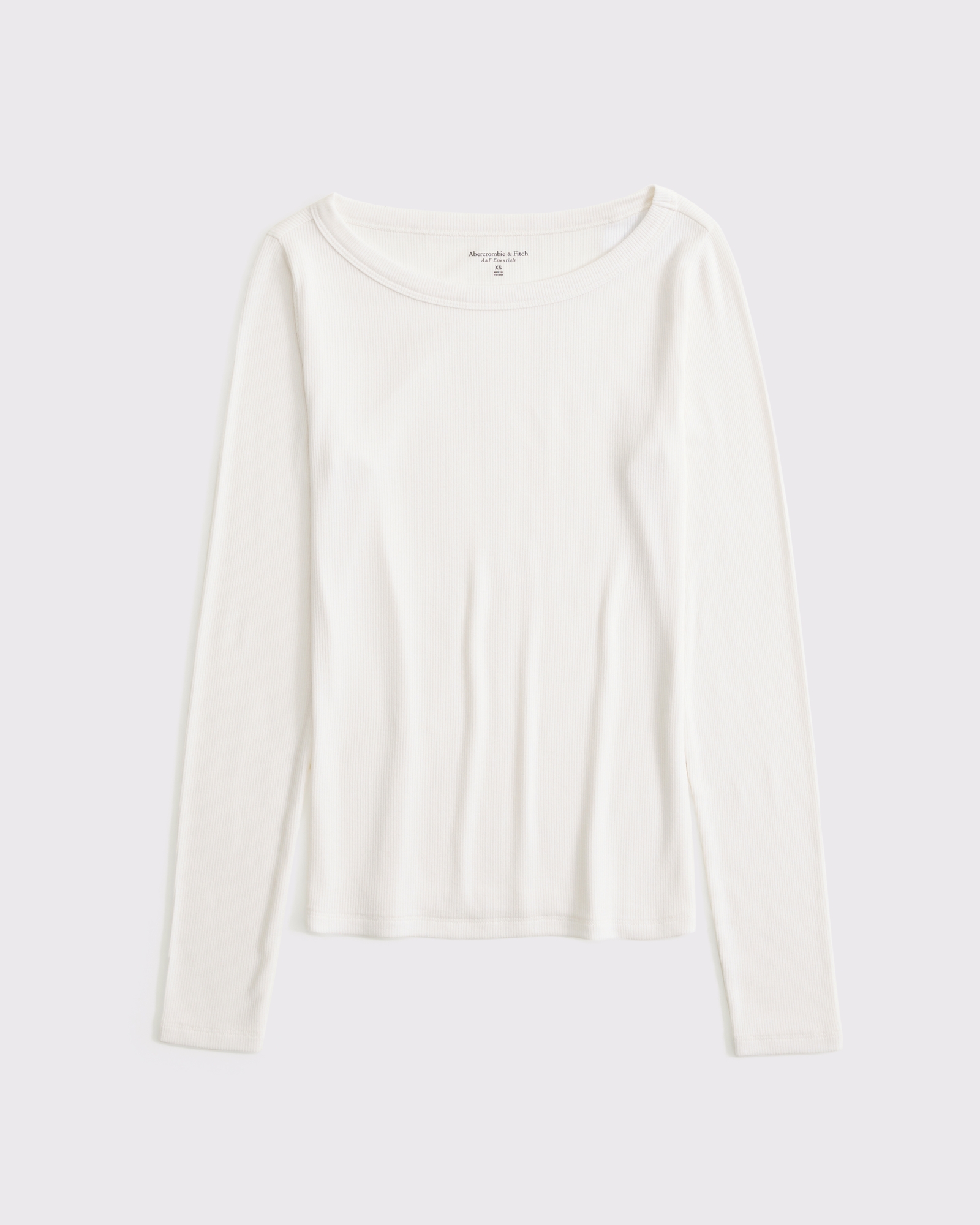 Long-Sleeve Boatneck Featherweight Rib Top