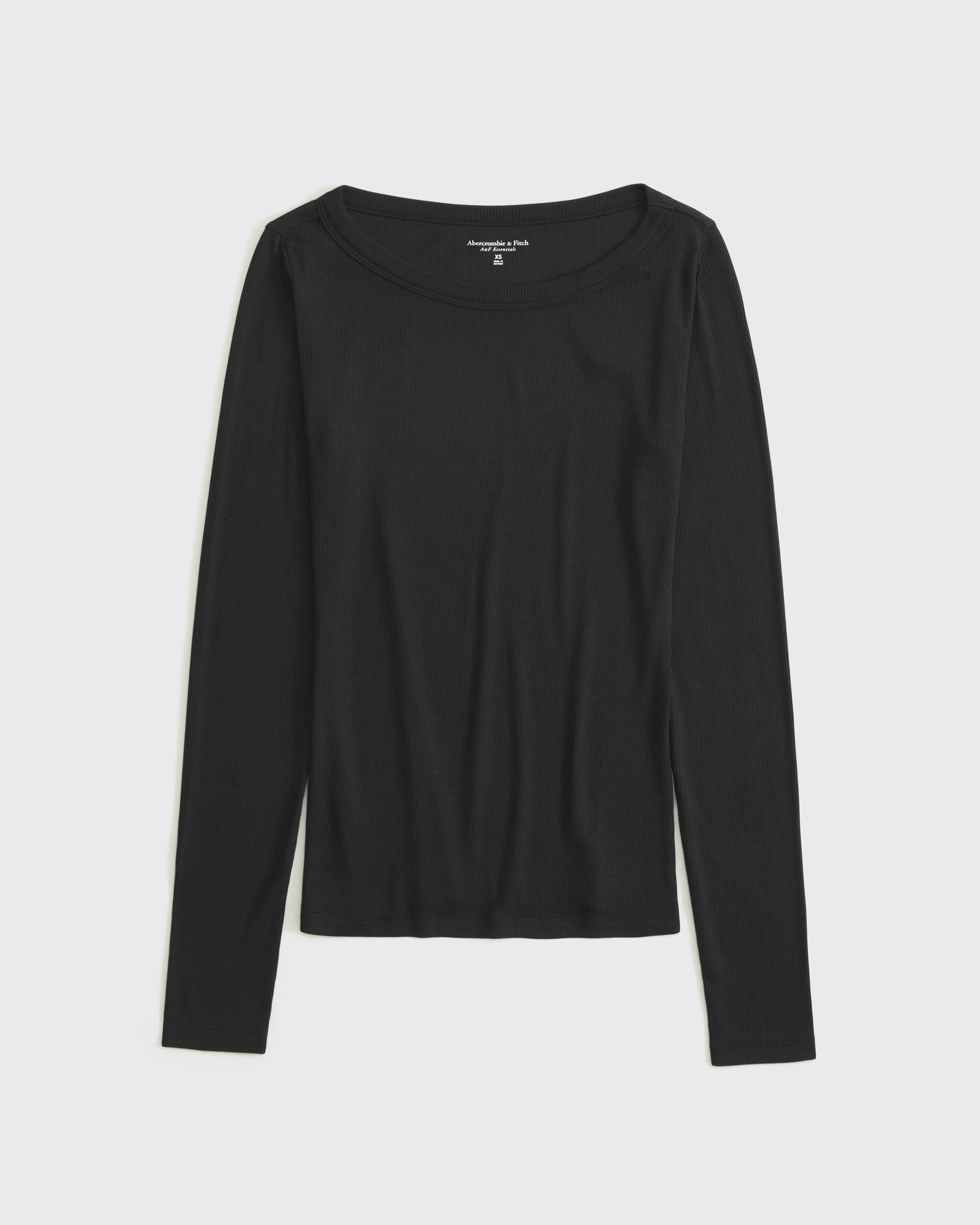 Long-Sleeve Boatneck Featherweight Rib Top