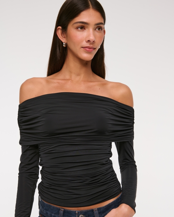 Asymmetrical Foldover Top, Black view 1