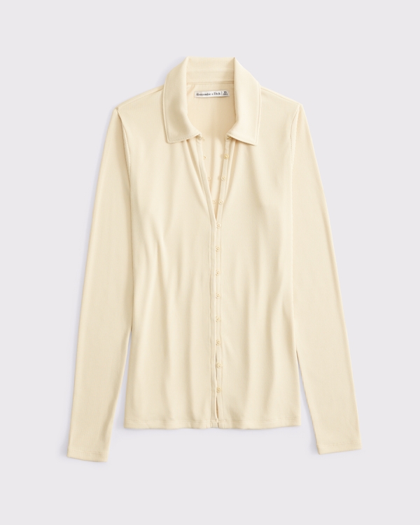 Short-Sleeve Pearl Button Cardigan