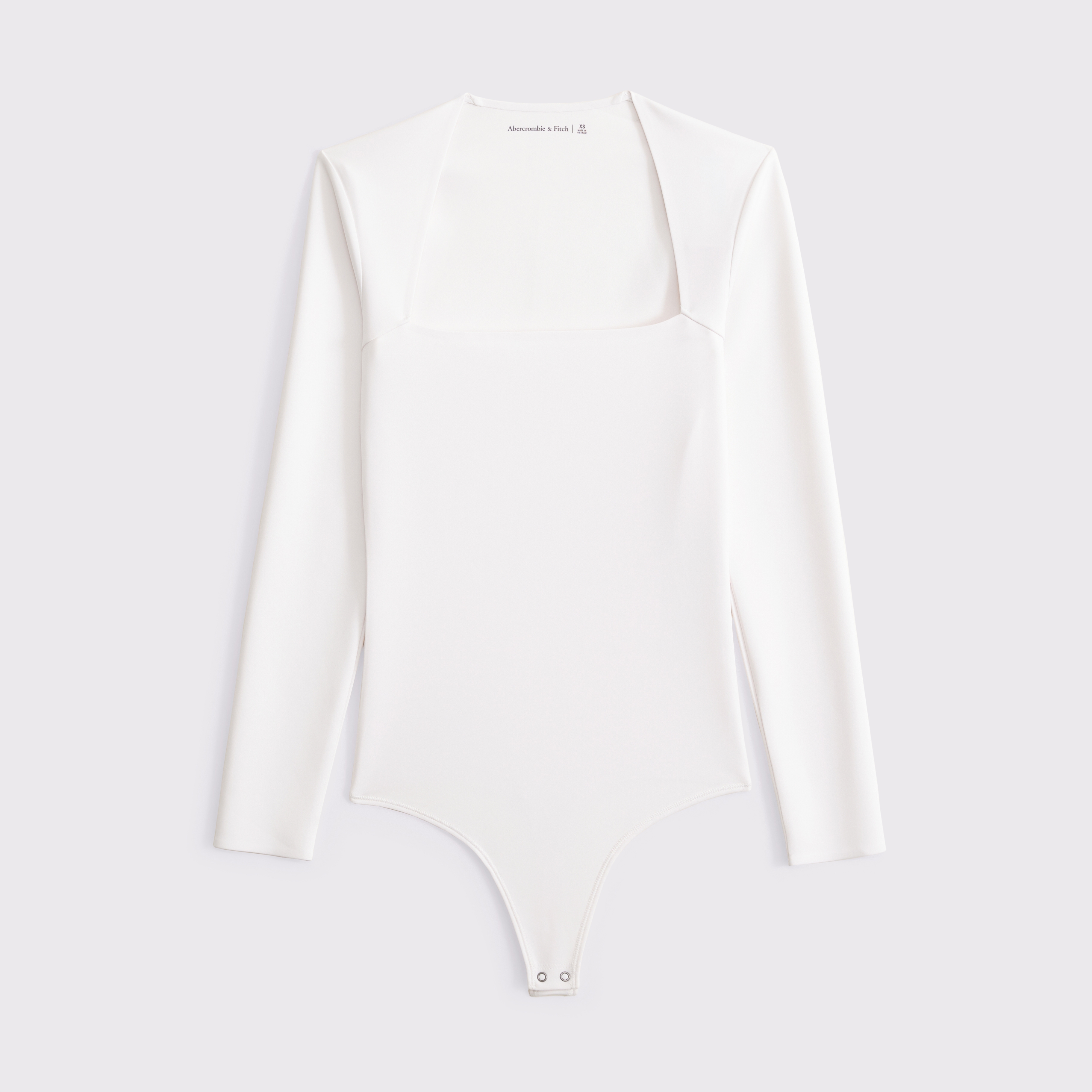 Abercrombie & Fitch The A&f Ava Long-sleeve Sculpt Matte Bodysuit In White