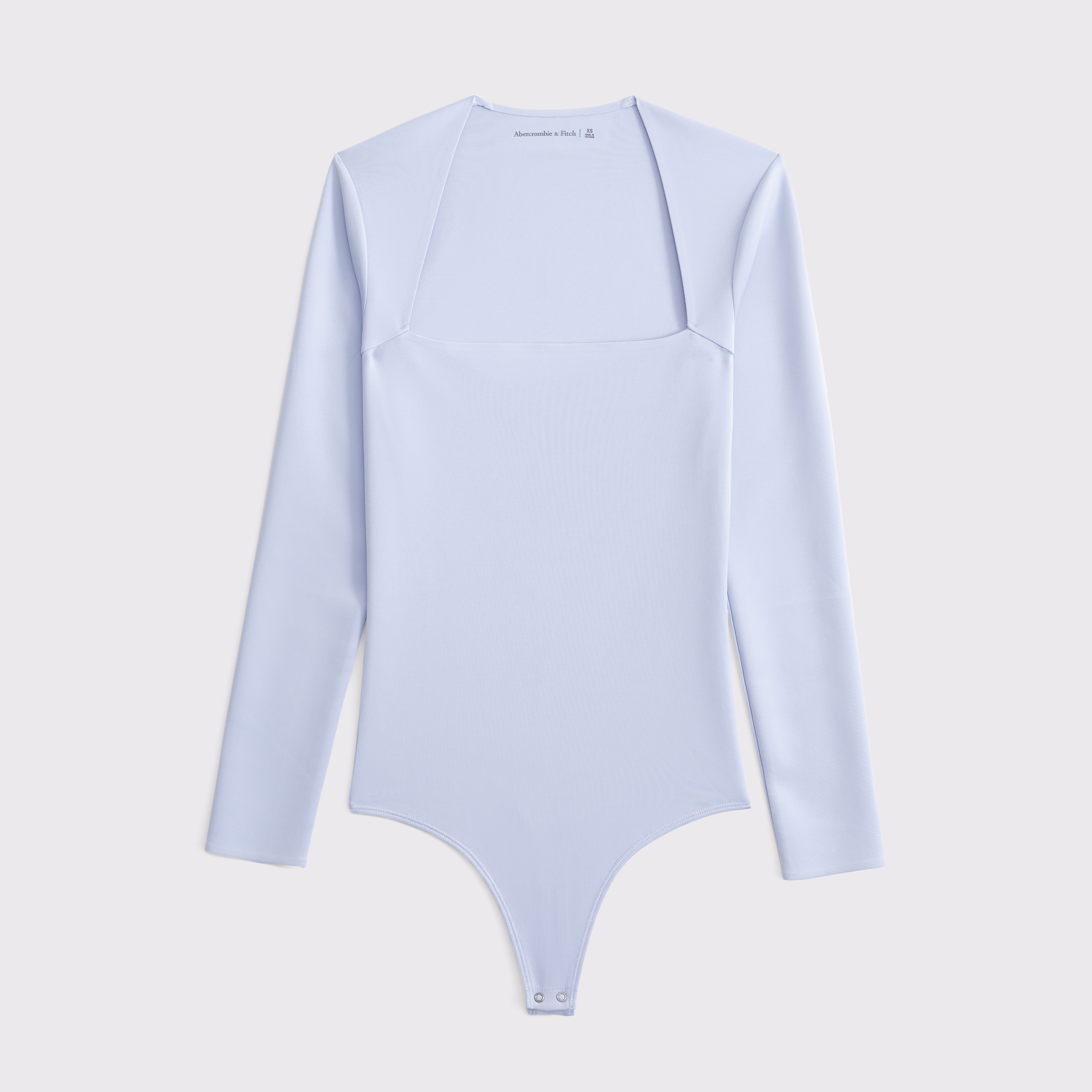 Abercrombie & Fitch The A&f Ava Long-sleeve Sculpt Matte Bodysuit In Blue