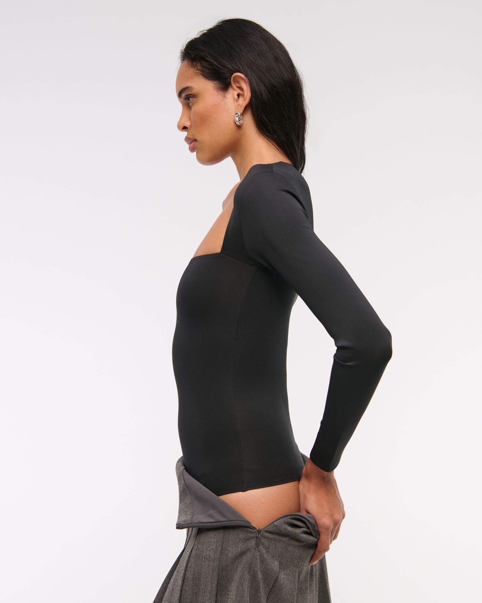 The A&F Ava Long-Sleeve Sculpt Matte Bodysuit