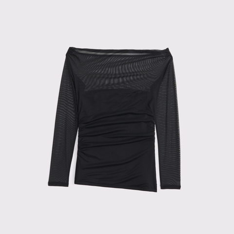 Женские топы Abercrombie & Fitch Off-The-Shoulder Draped Mesh Top
