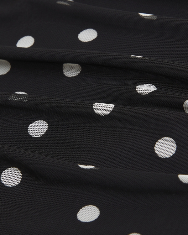 Off-The-Shoulder Draped Mesh Top