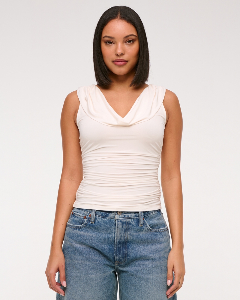 Draped Cowl Neck Top