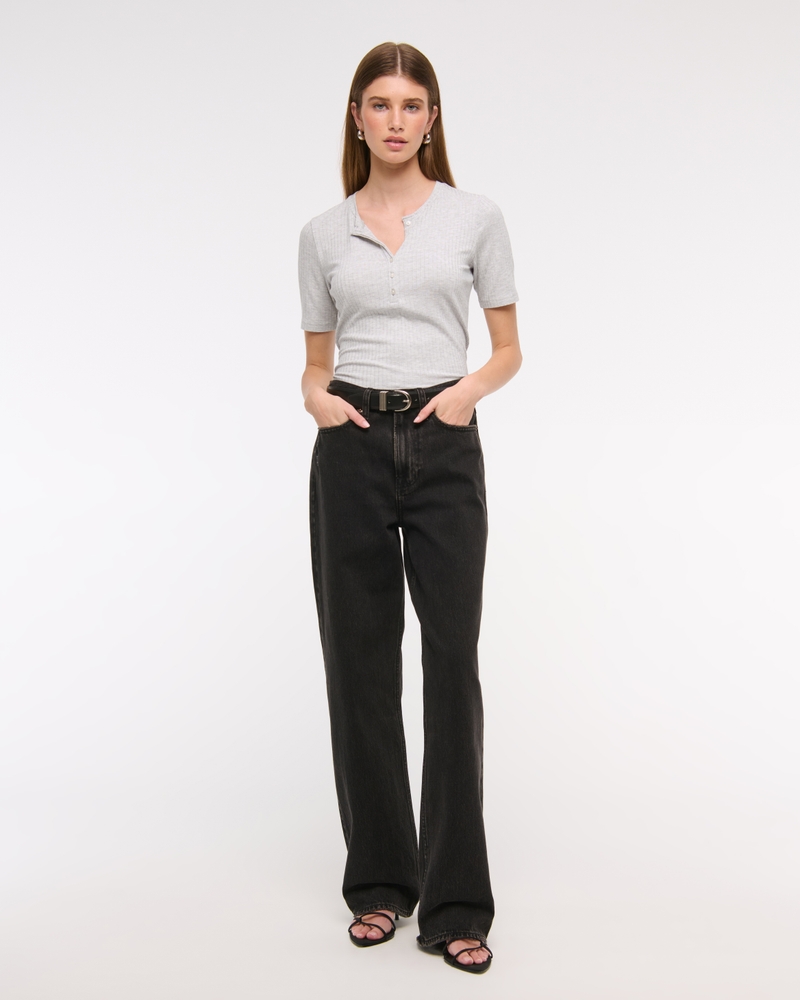 Half-Sleeve Henley Top