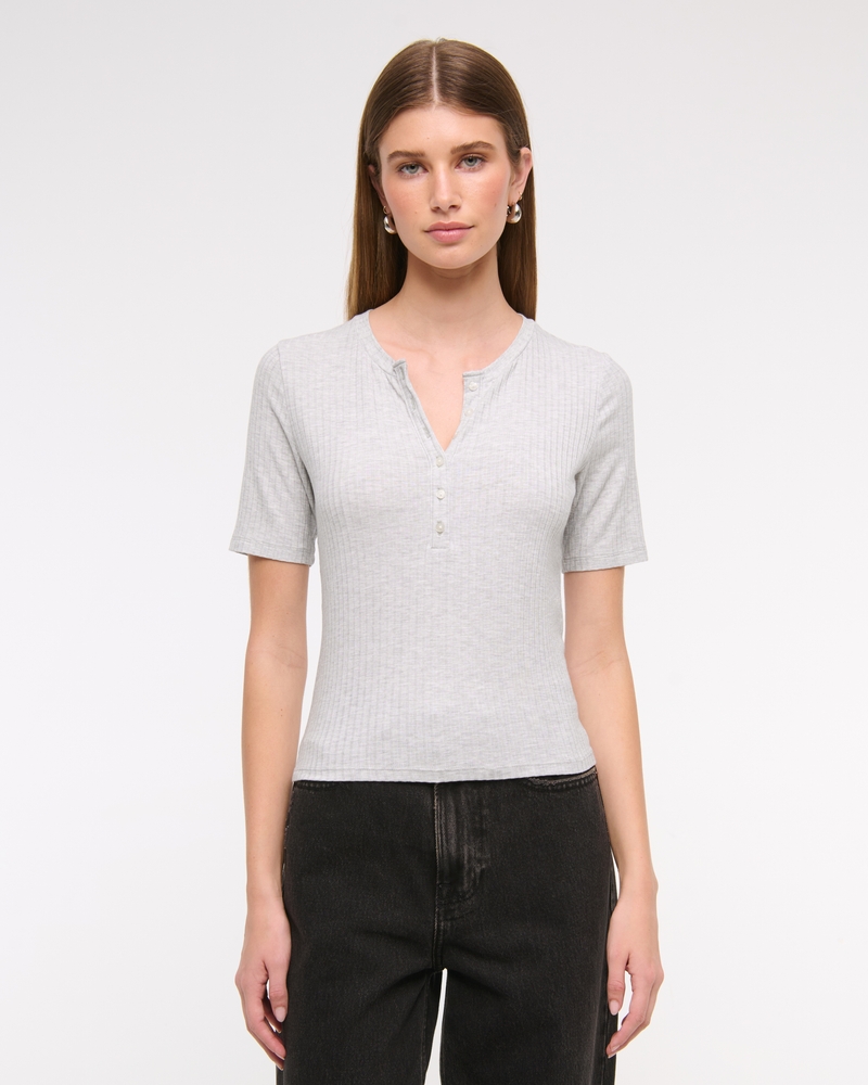 Half-Sleeve Henley Top