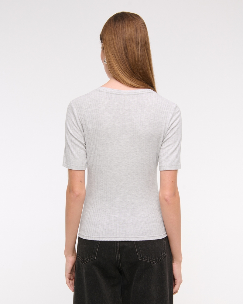 Half-Sleeve Henley Top