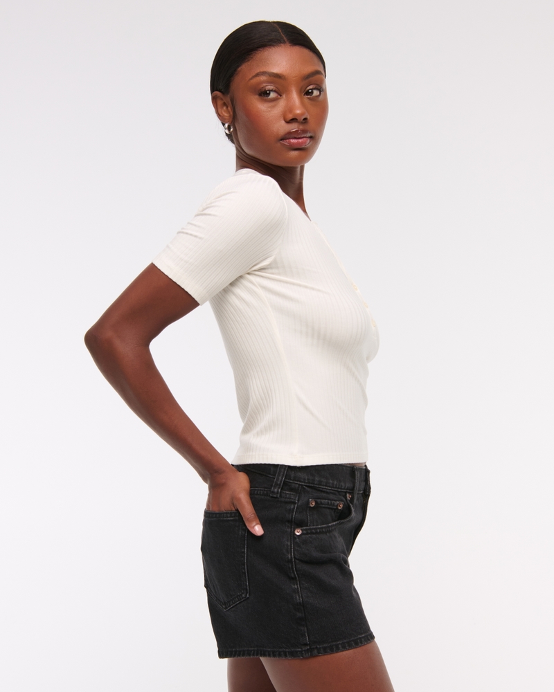 Half-Sleeve Henley Top