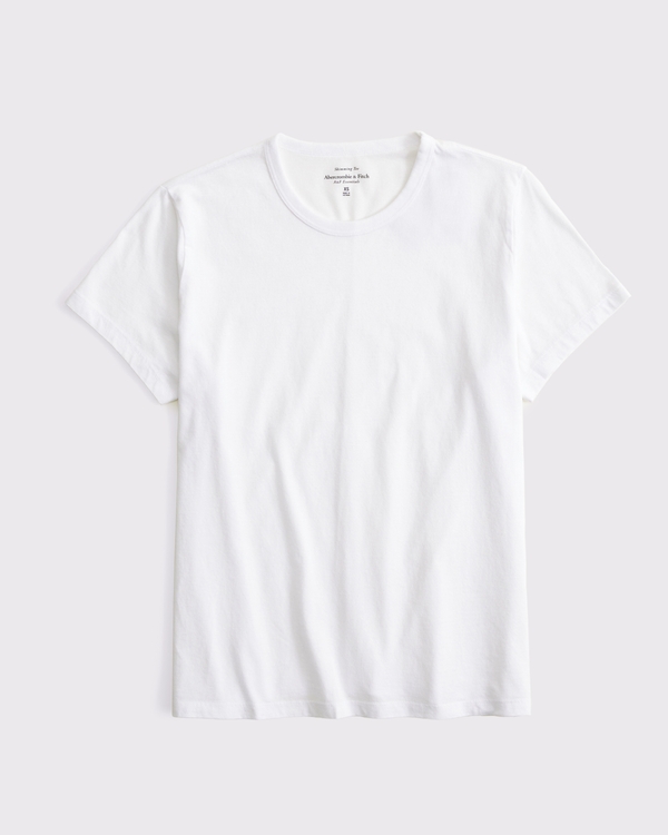 Essential Polished Body-Skimming Tuckable Tee, White view 1