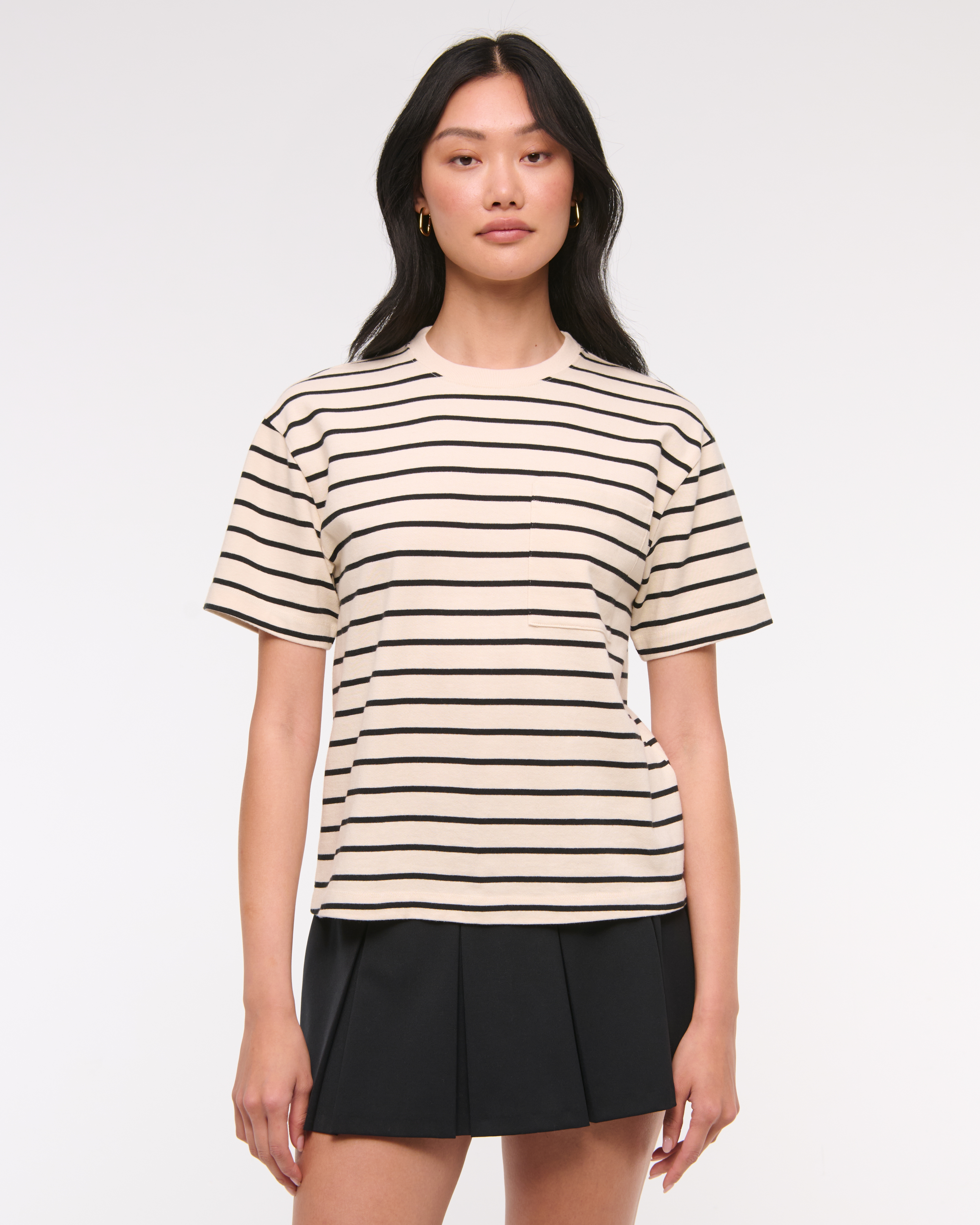 Abercrombie & Fitch Easy Pocket Tee In Neutral