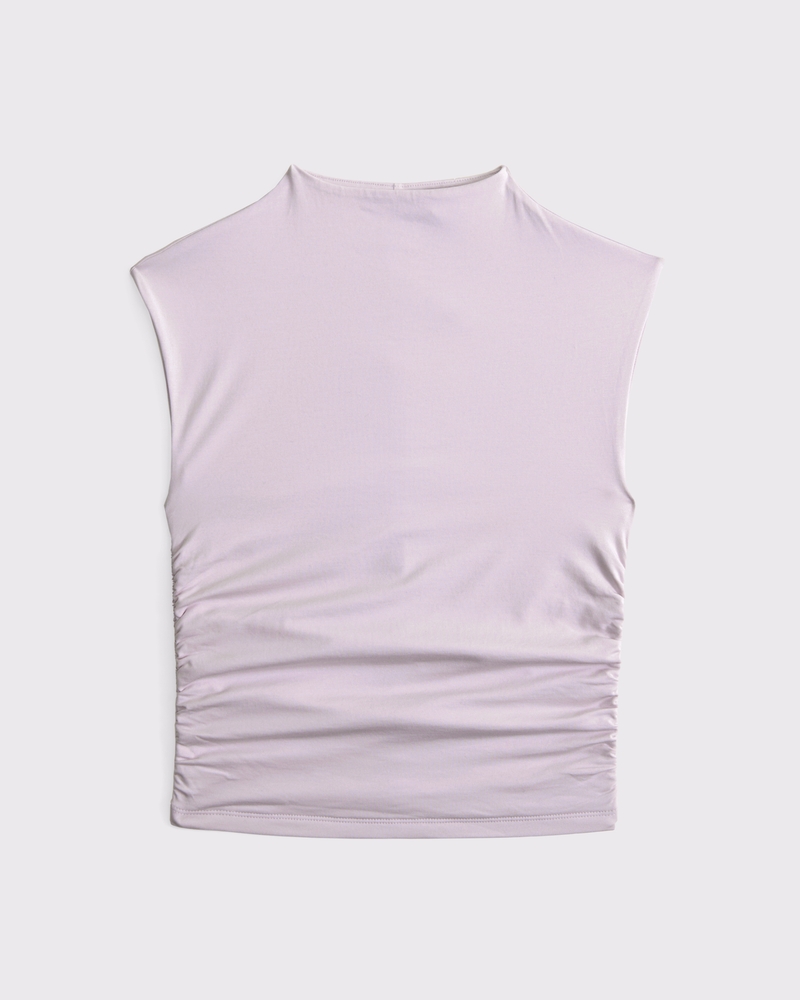Hailey Mock Neck Side Ruched Top Hailey Mock Neck Side Ruched Top