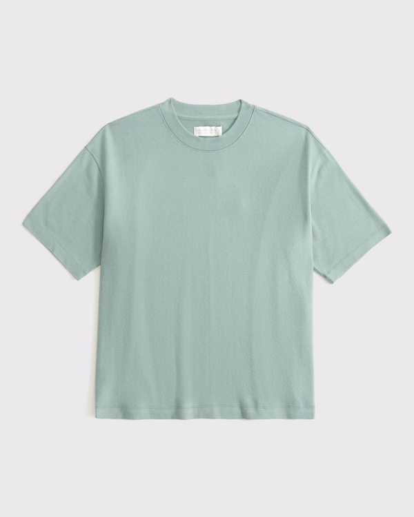Short-Sleeve Cozy Lounge Knit Tee, Sage view 1