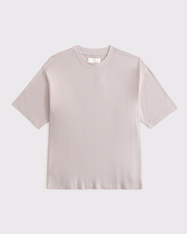 Short-Sleeve Cozy Lounge Knit Tee, Sand view 1