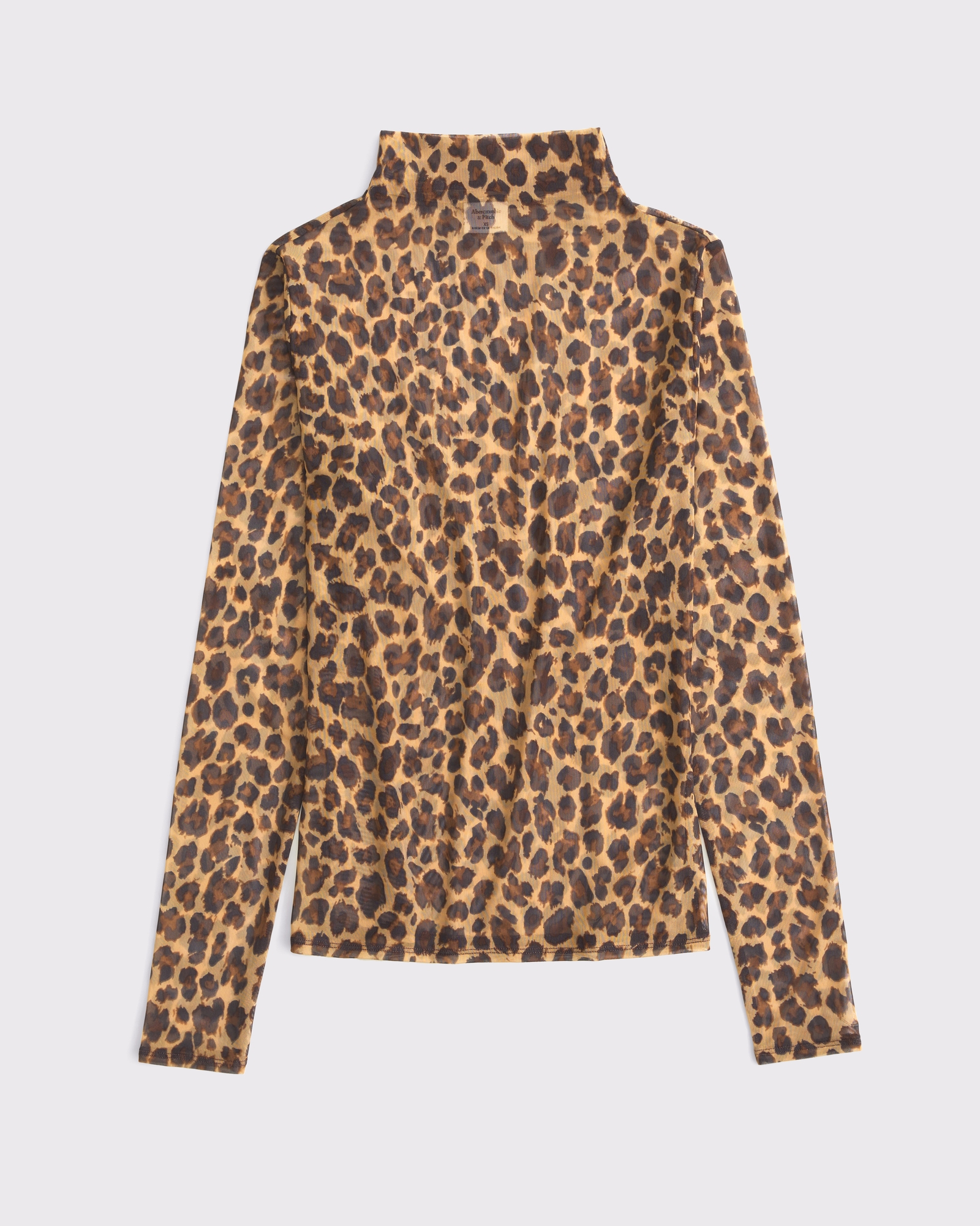 Long-Sleeve Mesh Mockneck Top