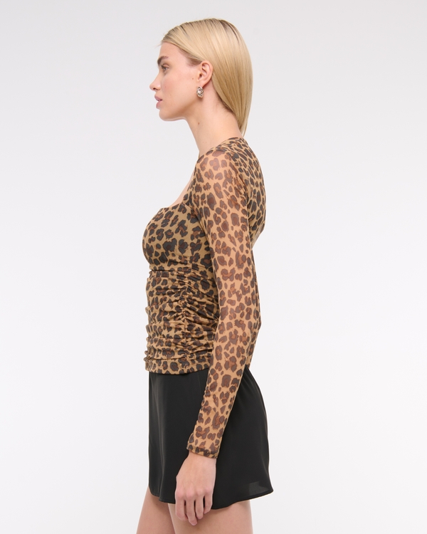 The A&F Ava Long-Sleeve Mesh Top