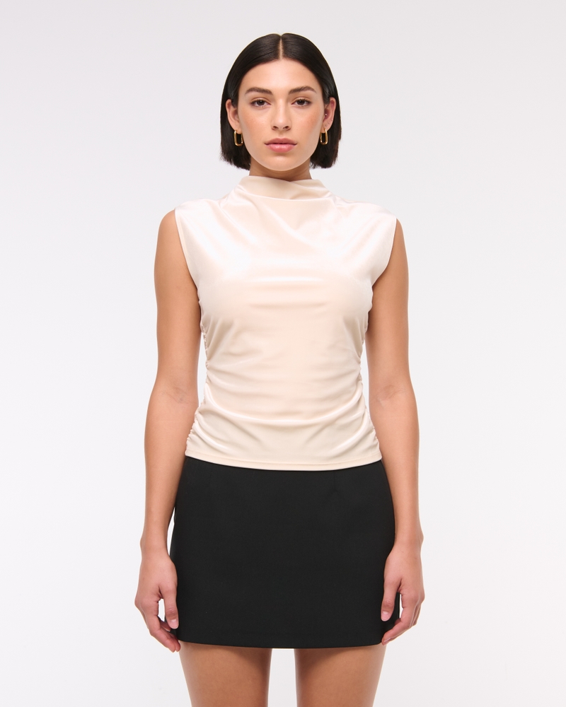 Hailey Mock Neck Side Ruched Top Hailey Mock Neck Side Ruched Top
