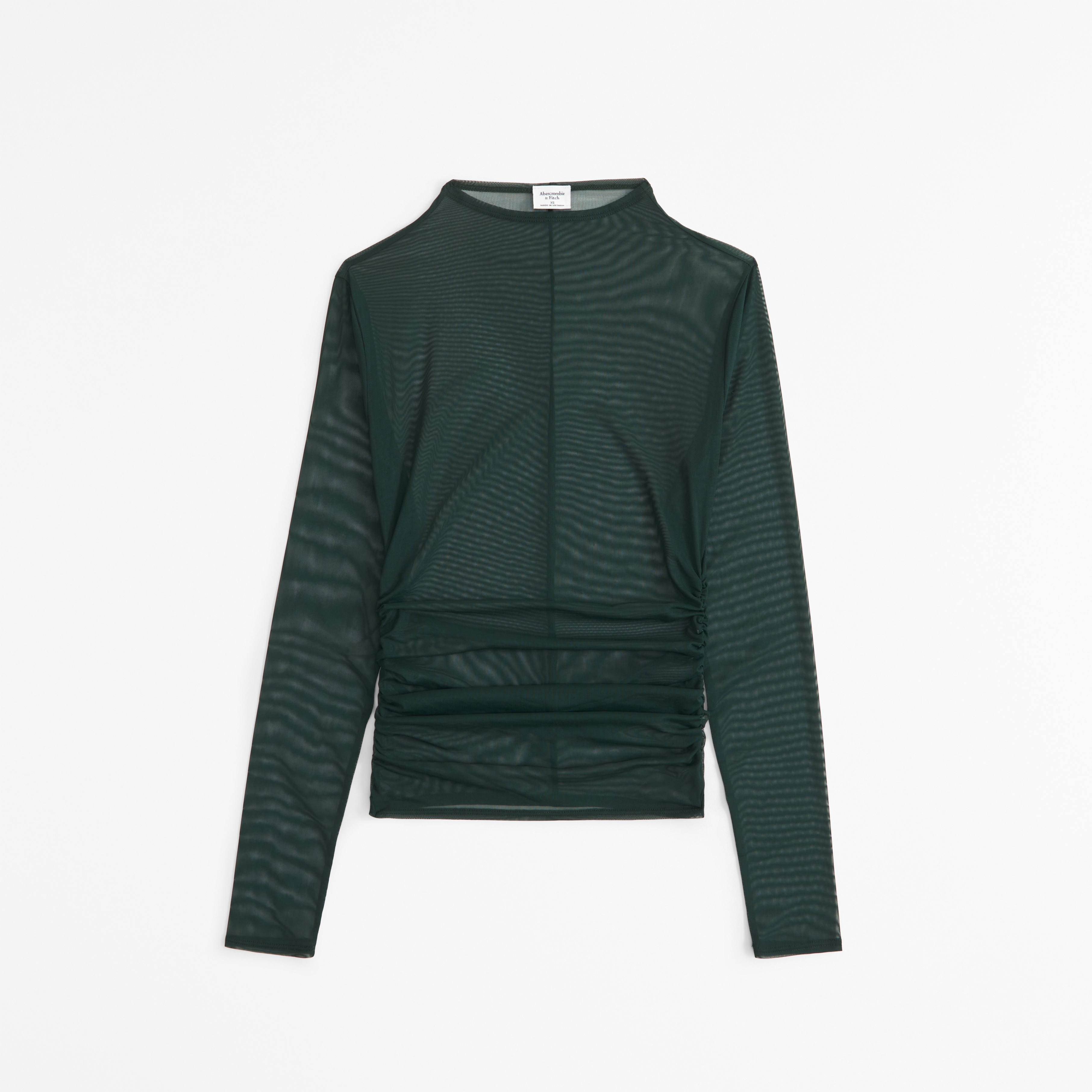 Abercrombie & Fitch The A&f Paloma Long-sleeve Mesh Top In Green