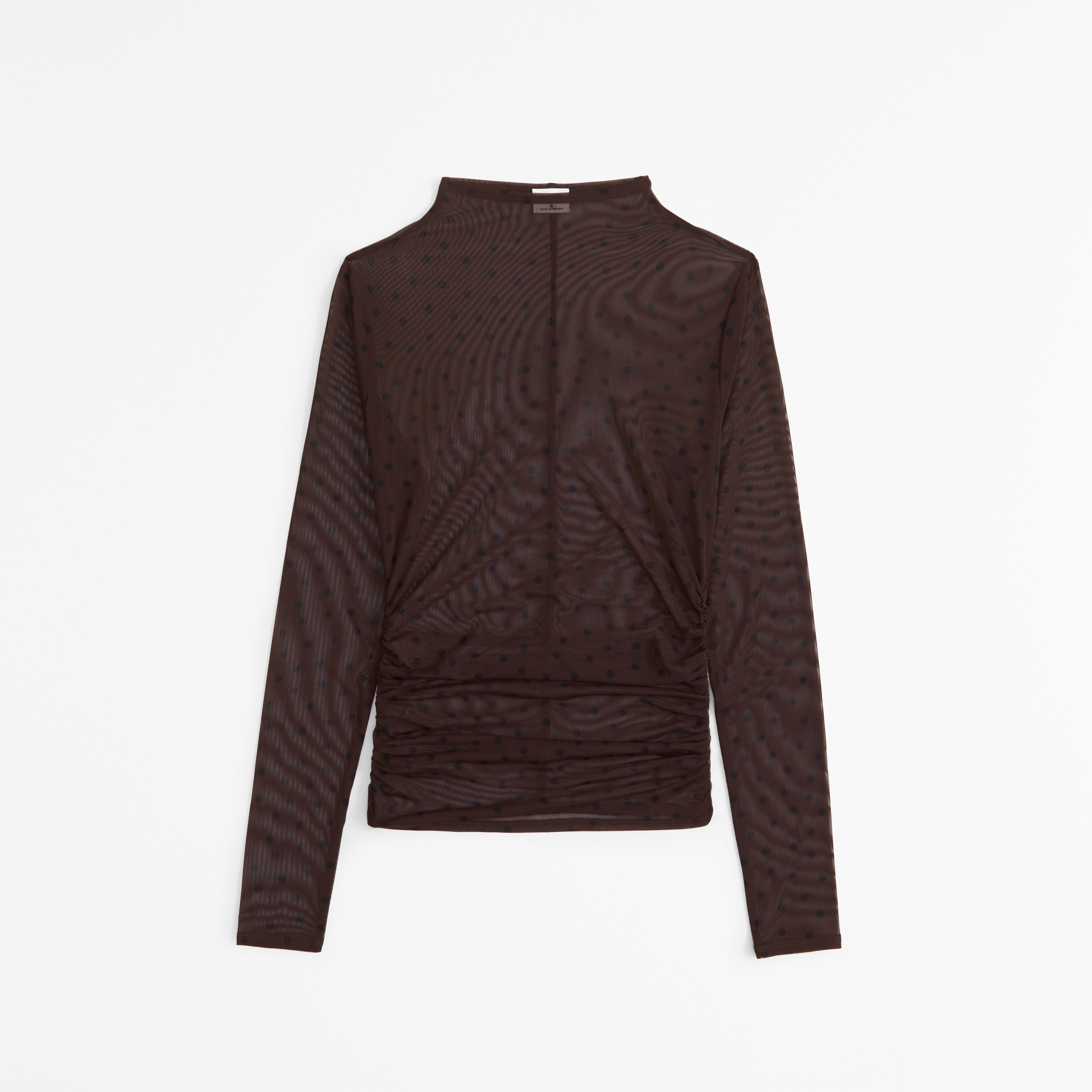 Abercrombie & Fitch The A&f Paloma Long-sleeve Mesh Top In Brown