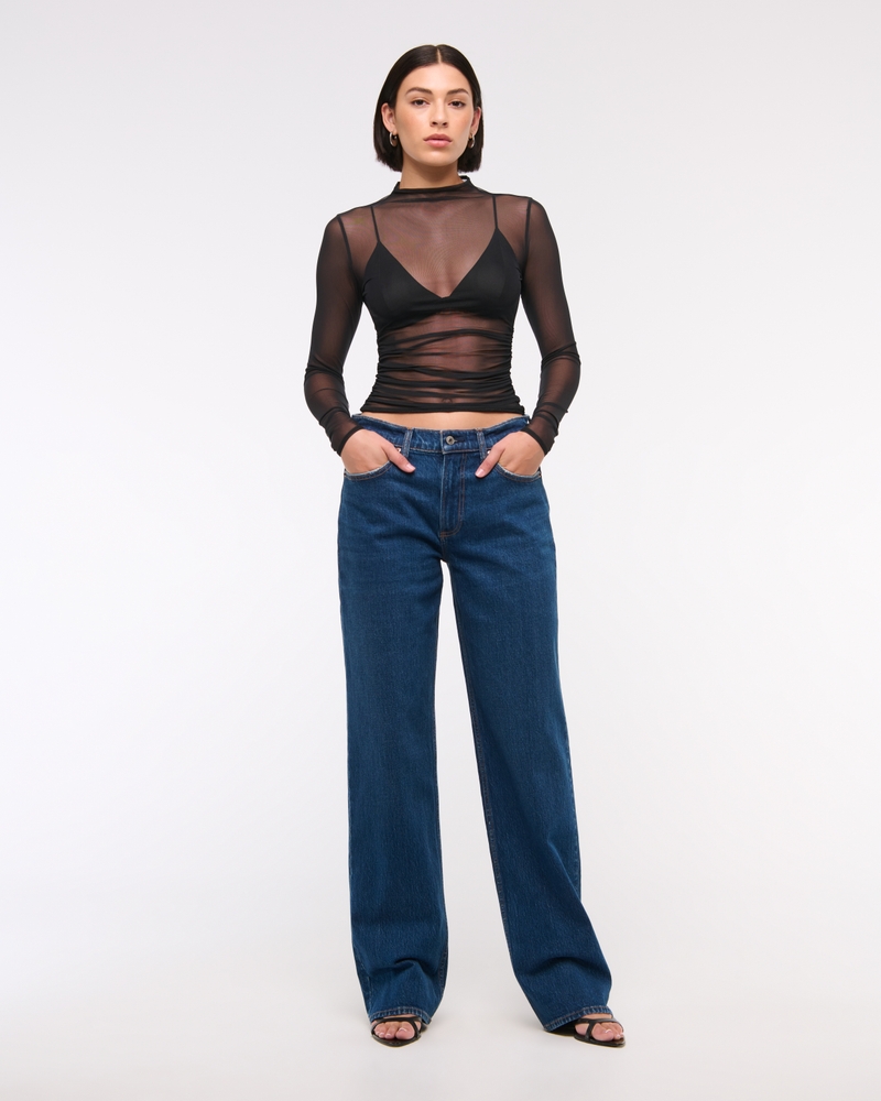 The A&F Paloma Long-Sleeve Mesh Top