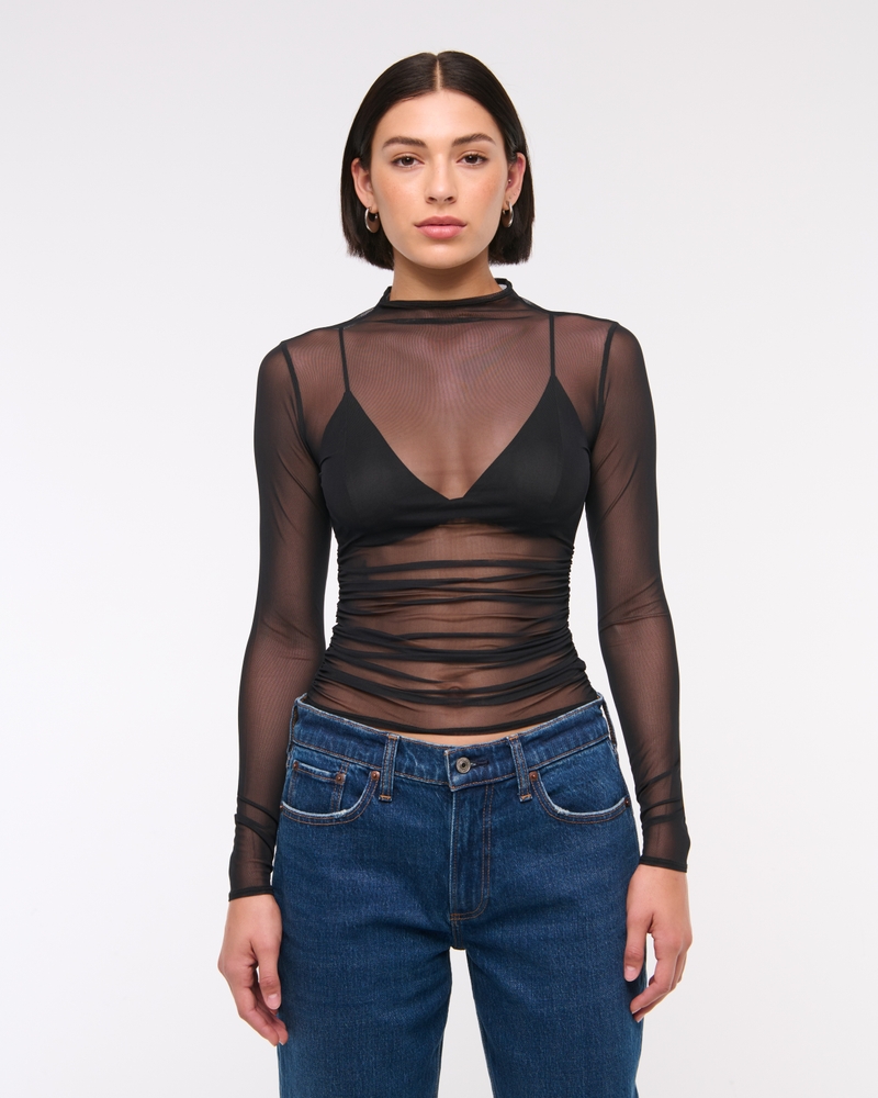 The A&F Paloma Long-Sleeve Mesh Top