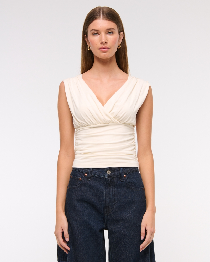 Ruched V-Neck Top