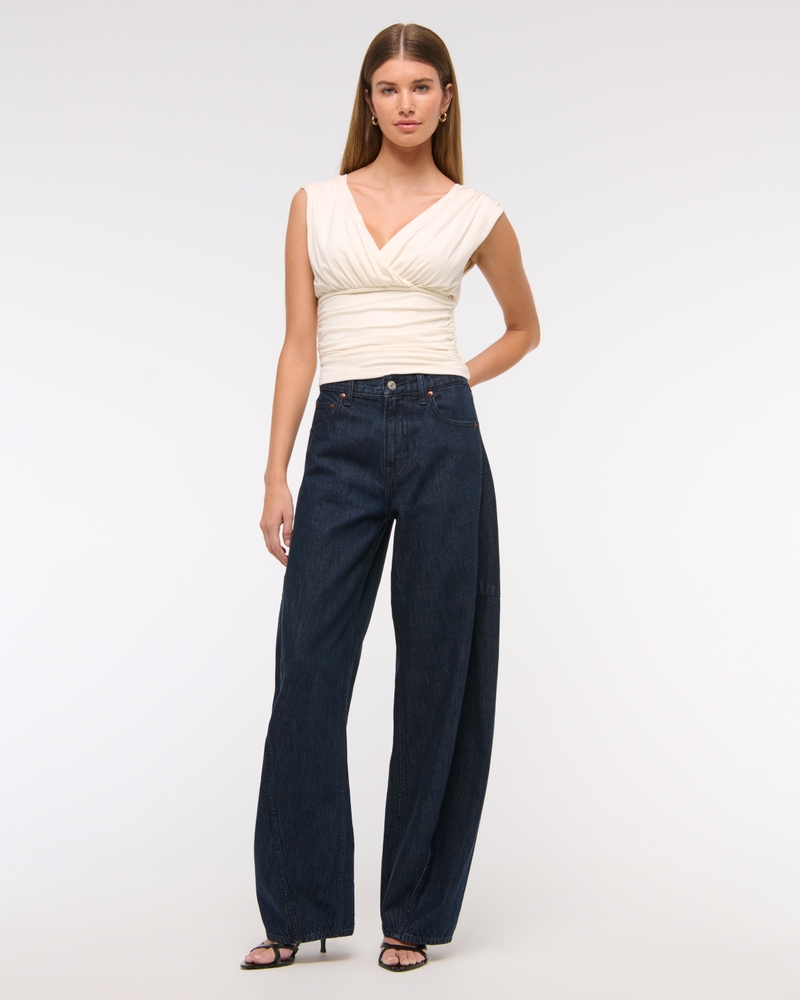 Ruched V-Neck Top