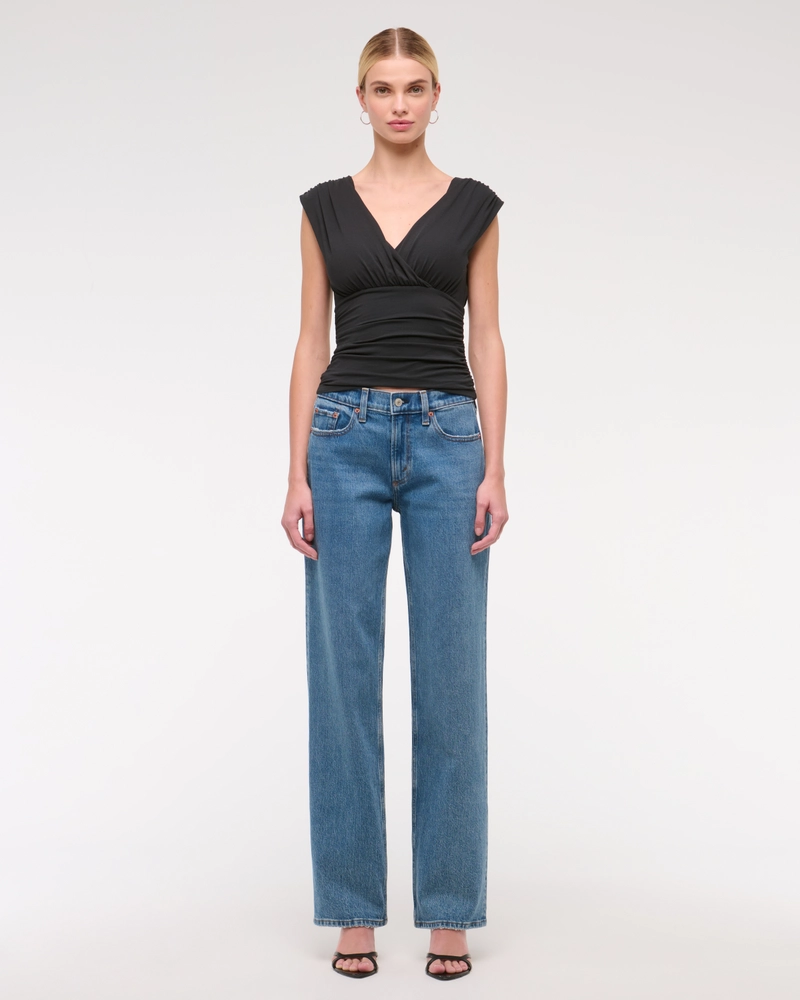 Ruched V-Neck Top