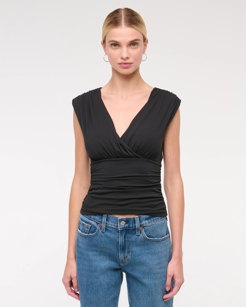 Ruched V-Neck Top