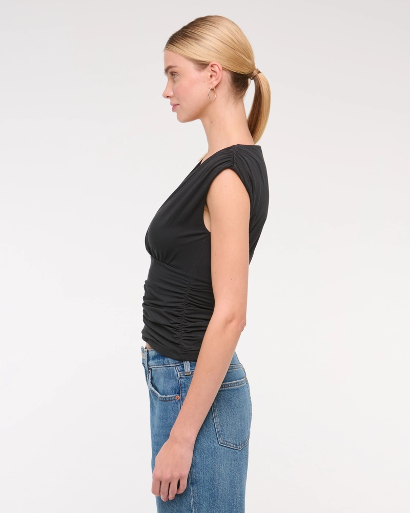Ruched V-Neck Top