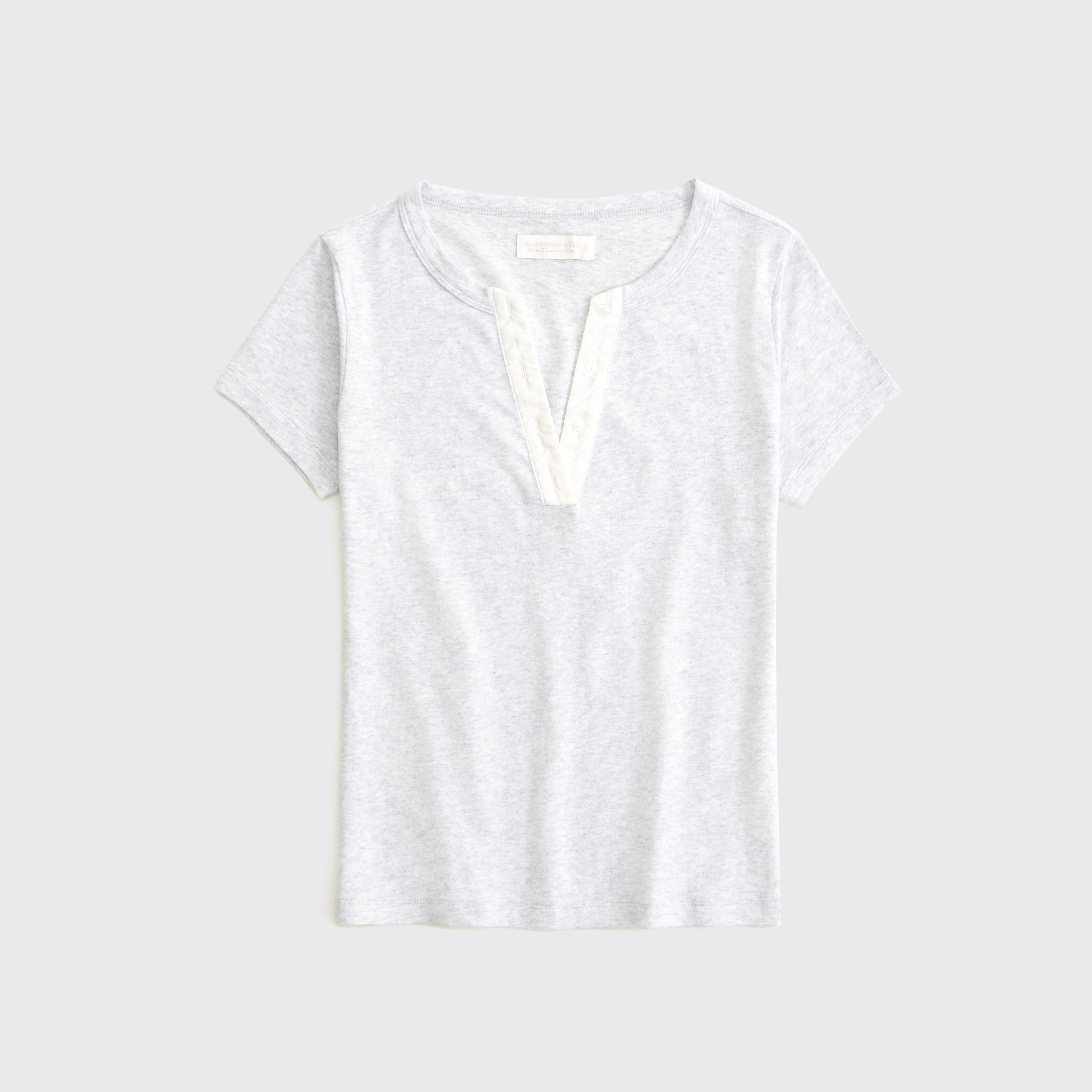 Abercrombie & Fitch Cozy Lounge Knit Top In Gray