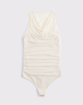 Mesh Cowl Neck Bodysuit