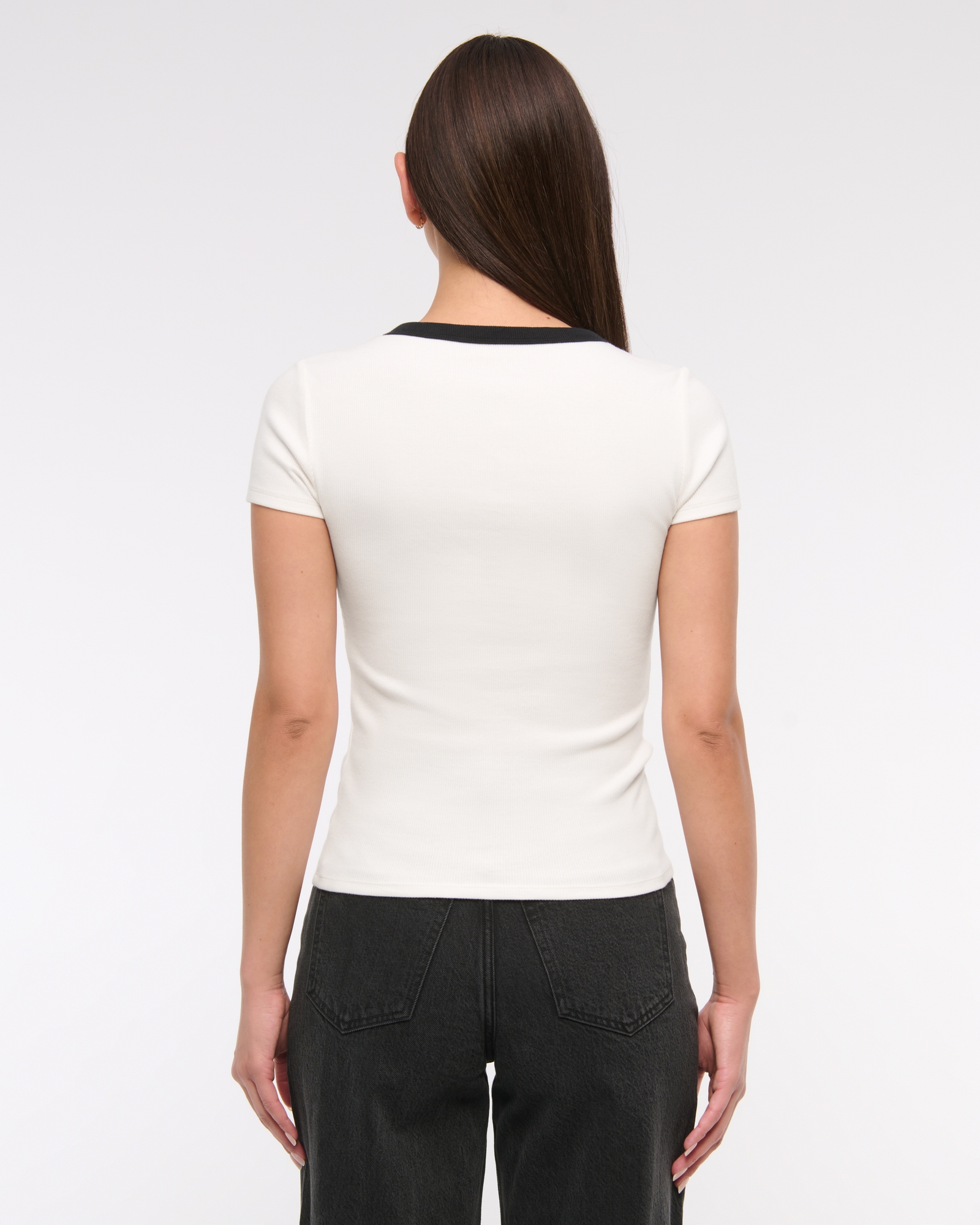 Ribbed Button-Through Top