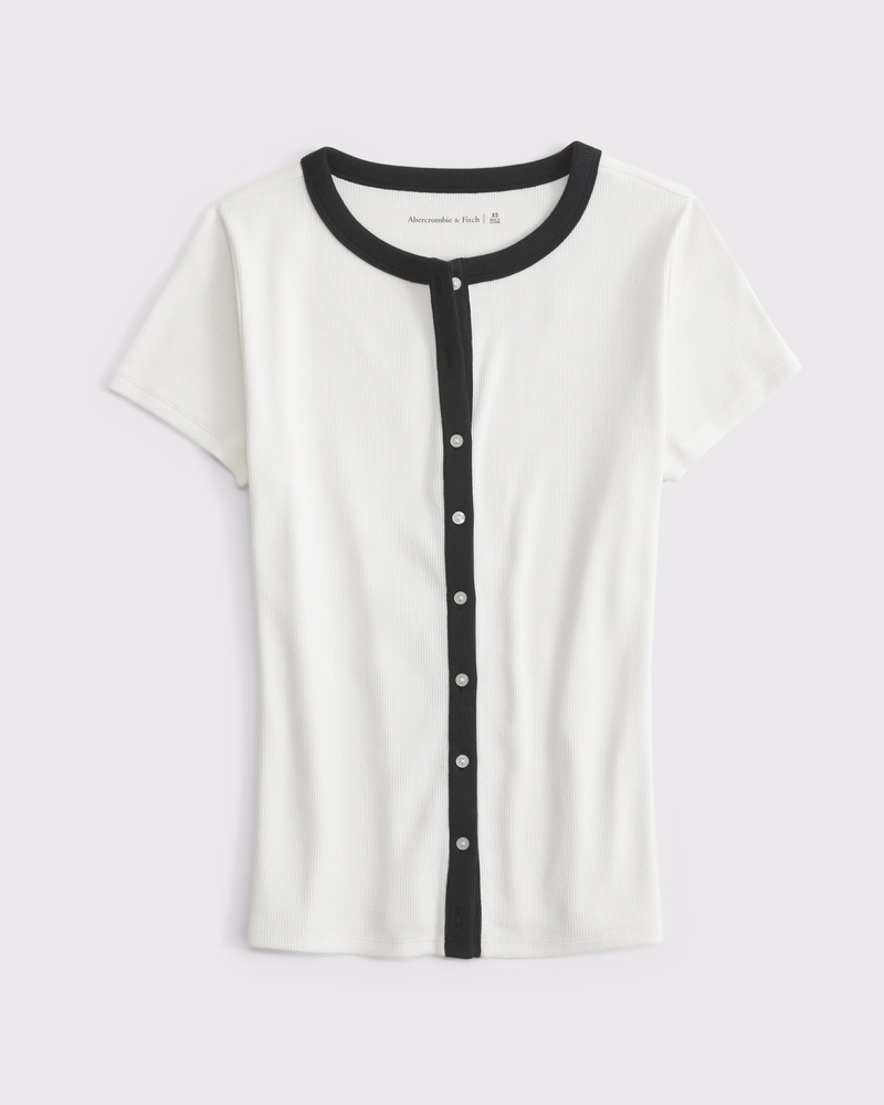 Button Through Top | White Button Through Top | White