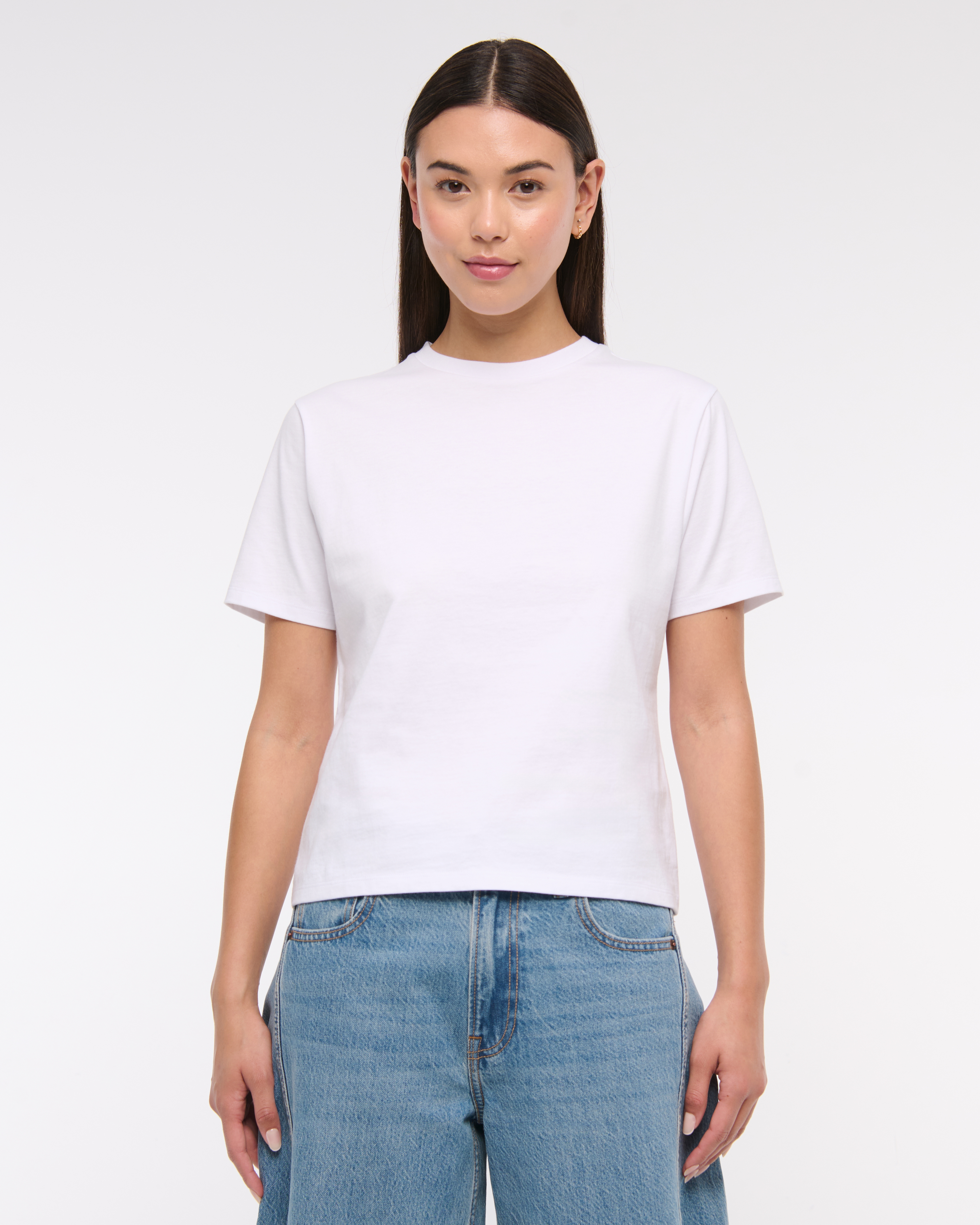 Abercrombie & Fitch Essential Premium Polished Relaxed Tee In White