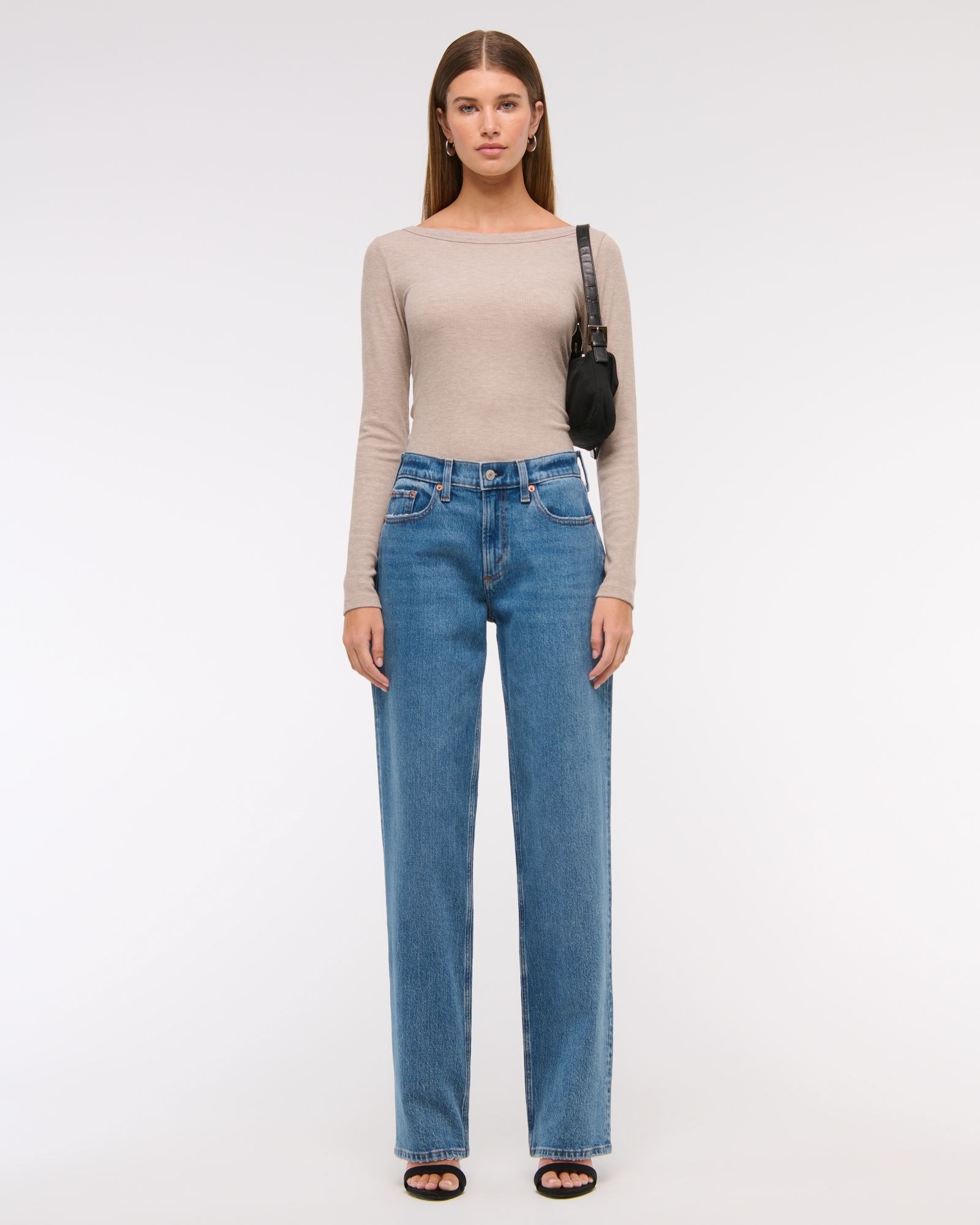 Long-Sleeve Boatneck Featherweight Rib Top