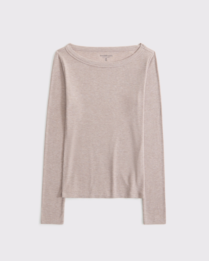 Women's Long-Sleeve Boatneck Featherweight Rib Top | Women's