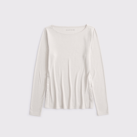 Женские топы Abercrombie & Fitch Brushed Jersey Long-Length Slash Top