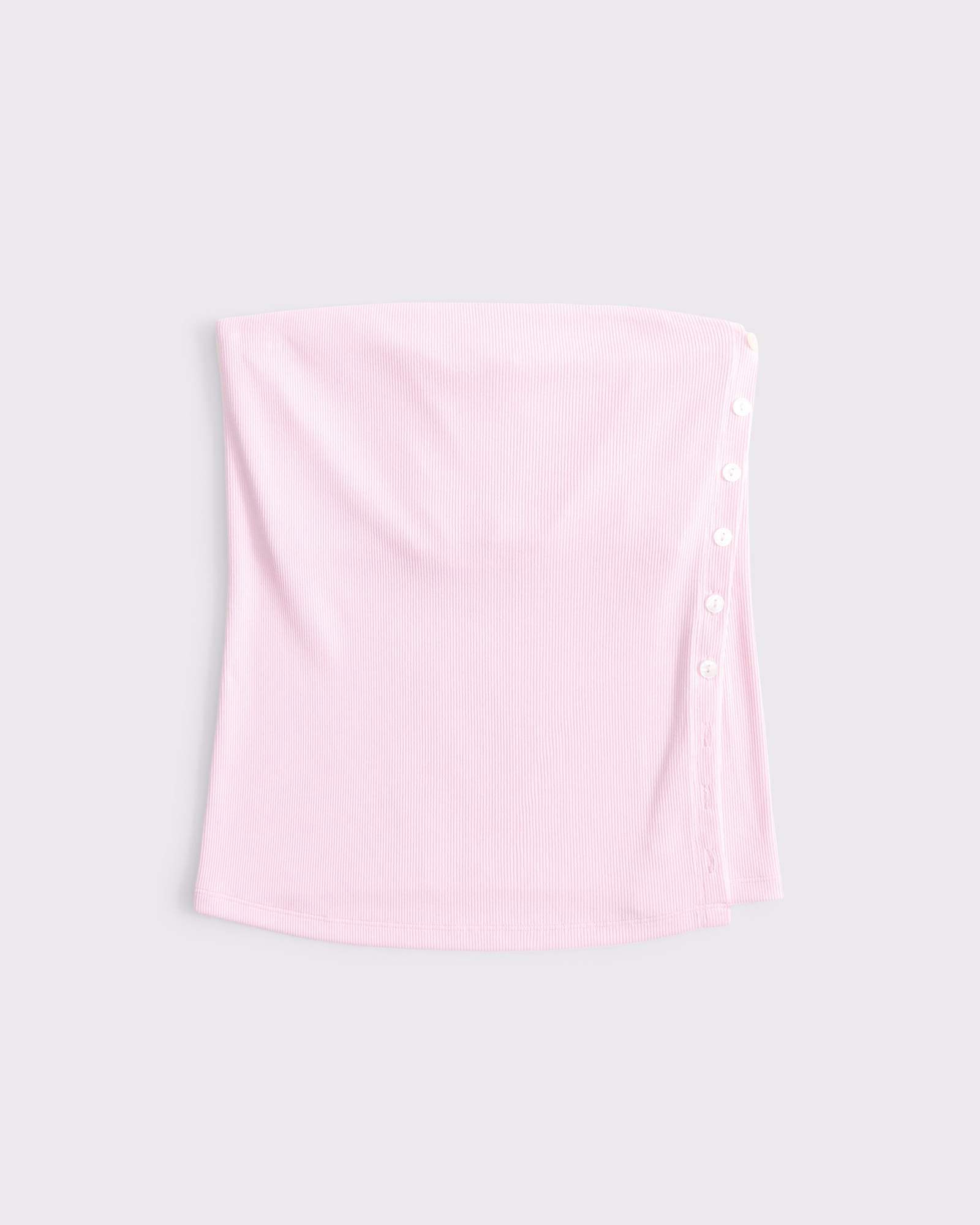 Powdered Rib Side-Button Tube Top