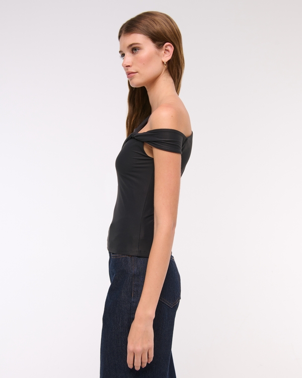 Soft Matte Seamless Asymmetrical Twist Top