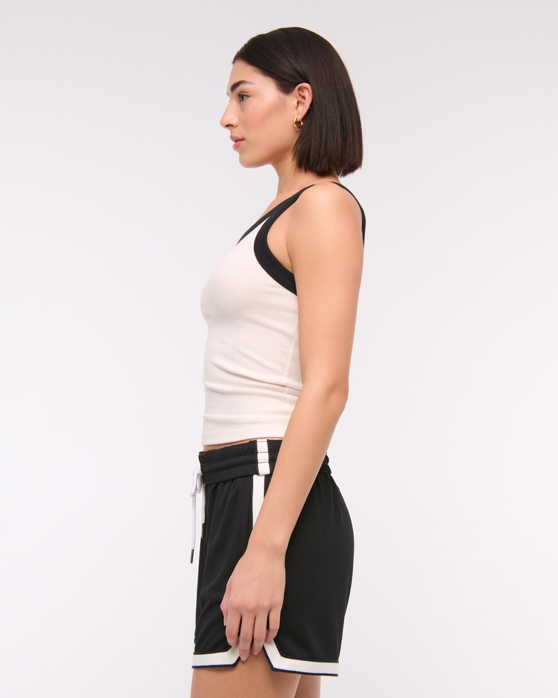 One-Shoulder Rib Tank