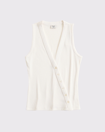 Asymmetrical Button-Through Top