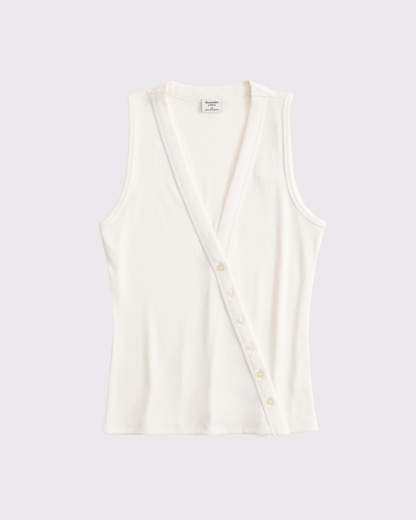 Asymmetrical Button-Through Top