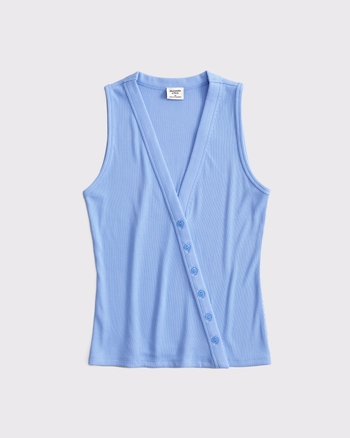 Asymmetrical Button-Through Top