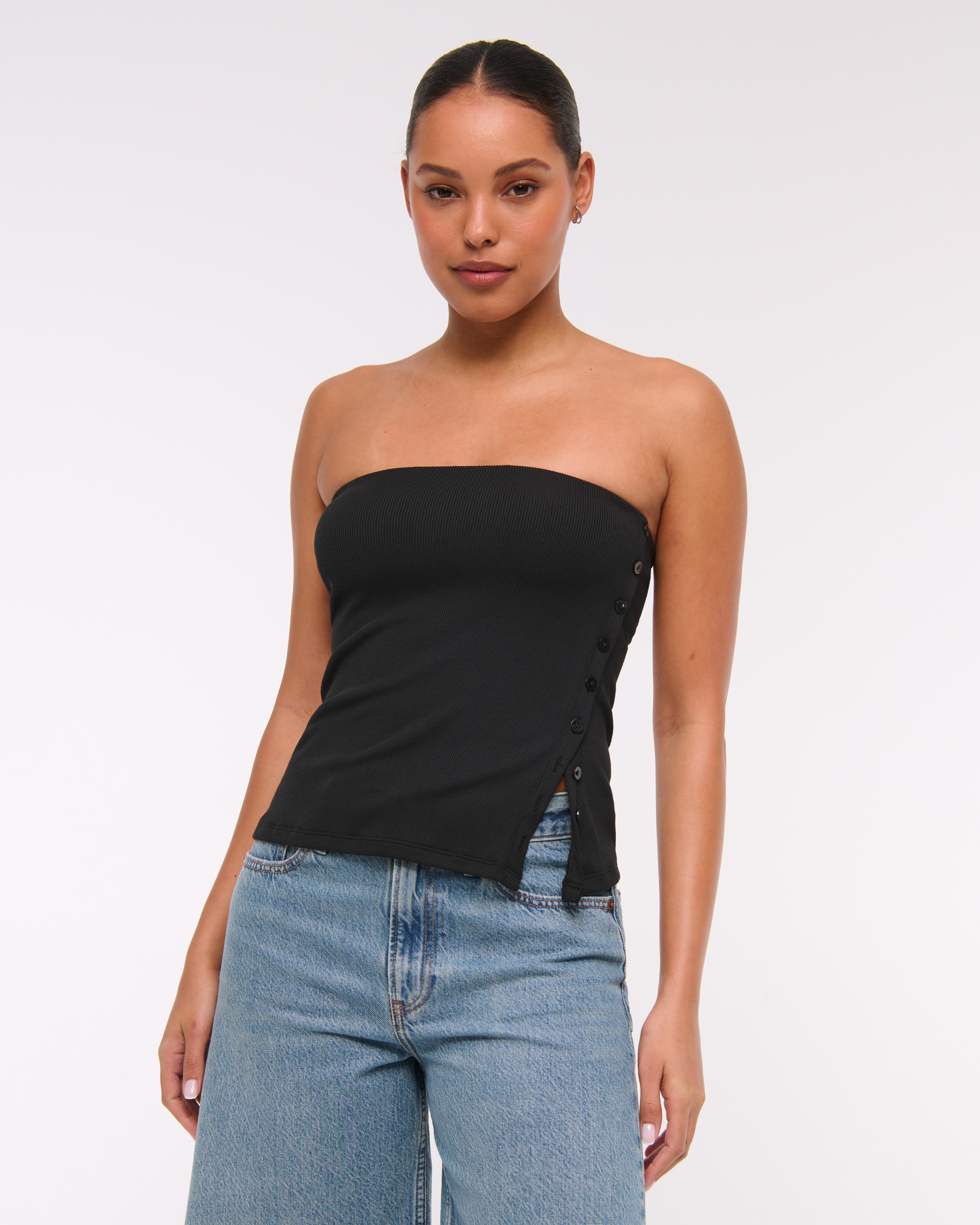 Women's Side-Button Tube Top | Women's Tops | Abercrombie.com