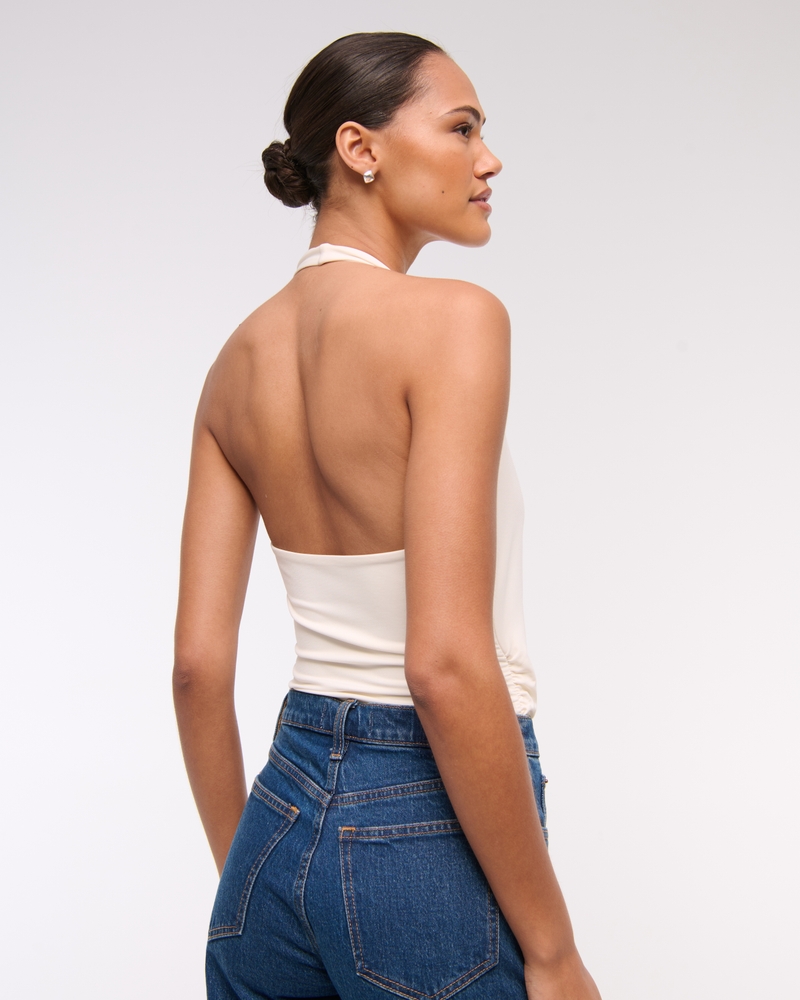 Draped Plunge Bodysuit