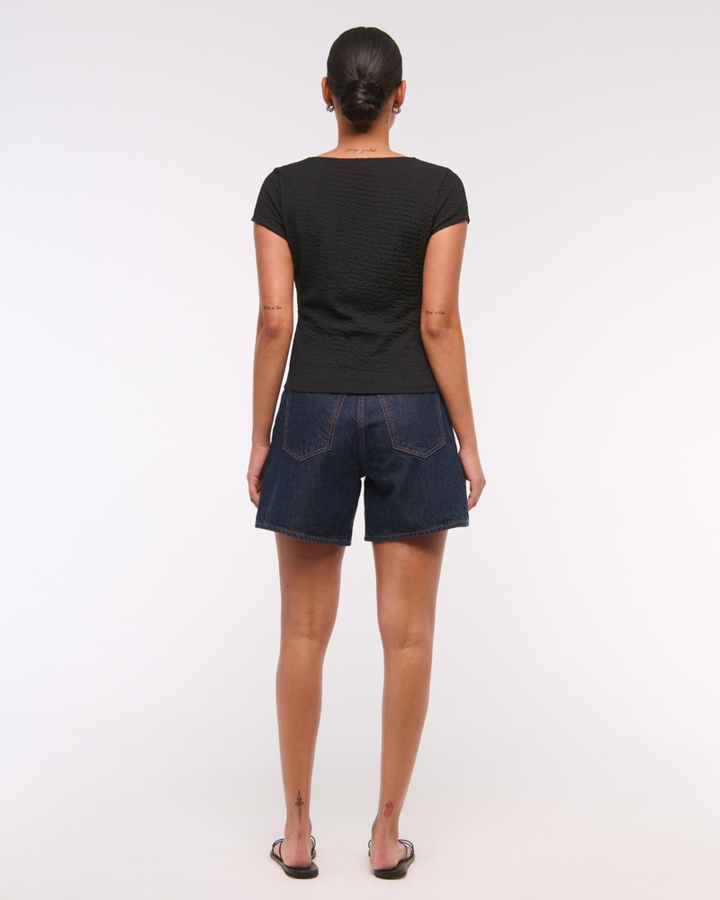 Bubble Knit Tie-Front Top