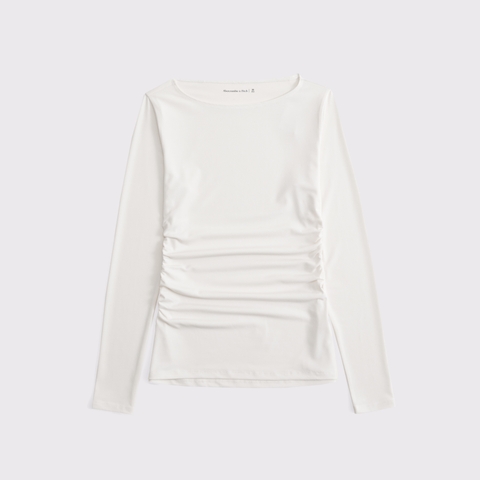 Женские топы Abercrombie & Fitch Long-Sleeve Stretch Crepe Slash Top